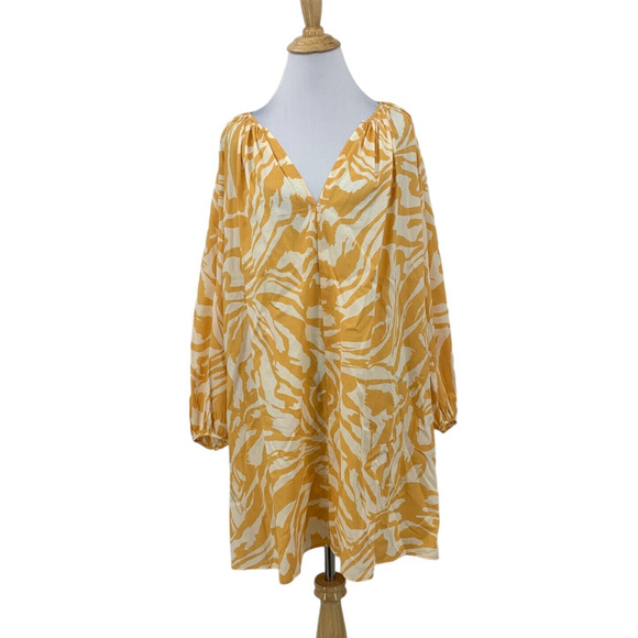 H&M A Line Dress Womens XS Extra Small Floral Pleated Shoulders Elastic Cuff - Picture 1 of 12